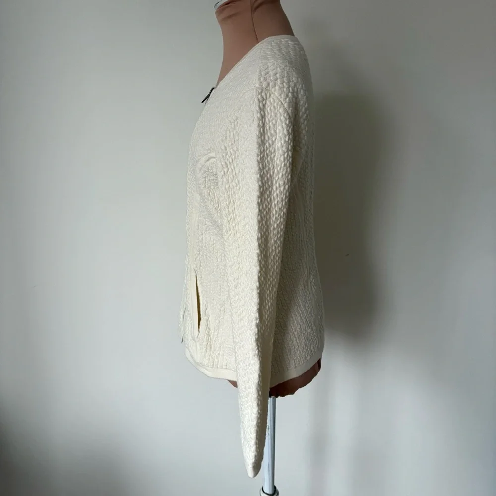 Anthropologie Angel Of The North Textured Vero Knit Asymmetric Zip Moto Jacket M